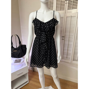 Eyelash Couture Black & White Polka Dot Mini Dress S